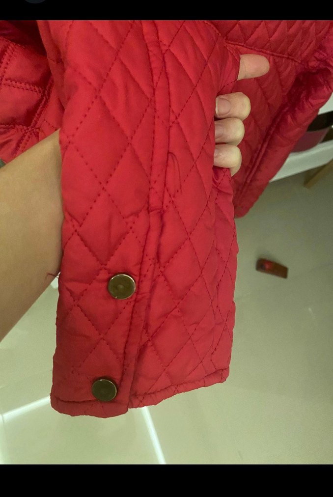 Kırmızı Fermuarlı Kadın Kapitone Ceket - Görsel 4