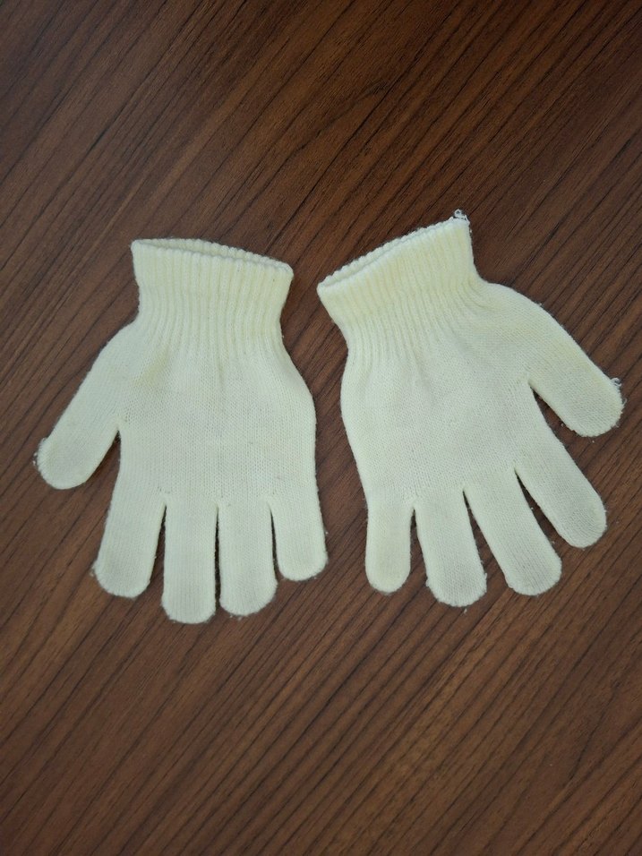 Renkli Baskılı Örgü Kız Eldiveni - Görsel 3