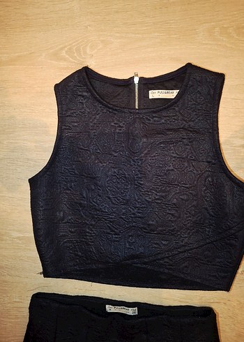 Siyah Kabartma Desenli İkili Takım - Görsel 2