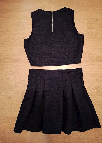 Siyah Kabartma Desenli İkili Takım - Görsel 5