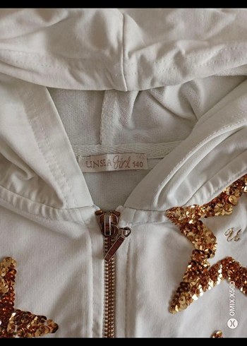 Kızlar için Parlak Payetli Fermuarlı Sweatshirt - Görsel 5