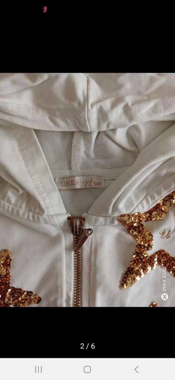 Kızlar için Parlak Payetli Fermuarlı Sweatshirt - Görsel 5