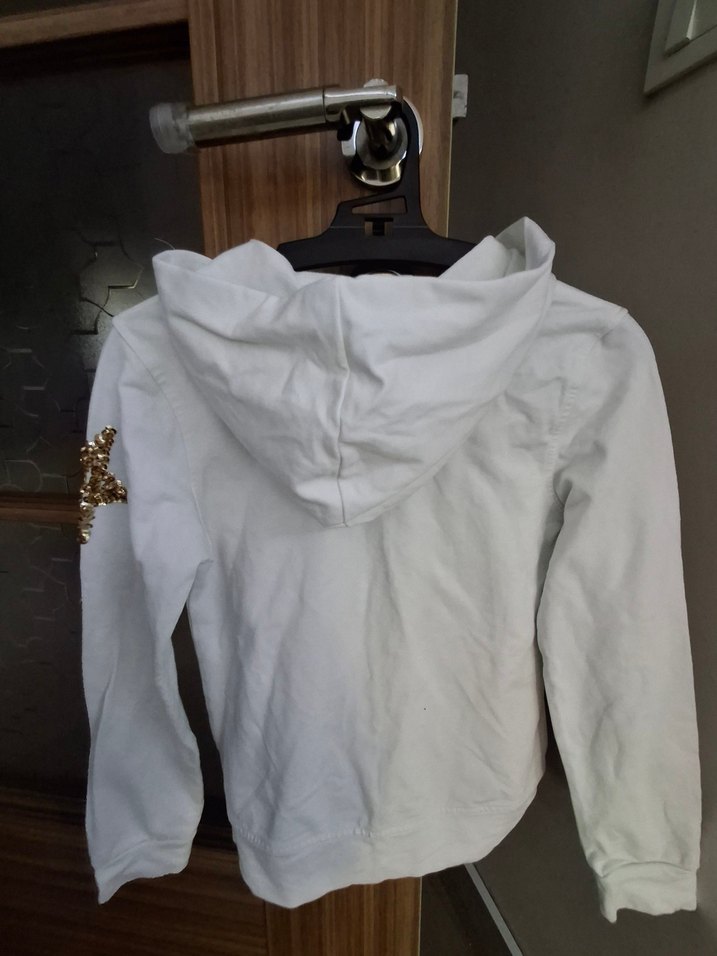 Kızlar için Parlak Payetli Fermuarlı Sweatshirt - Görsel 4