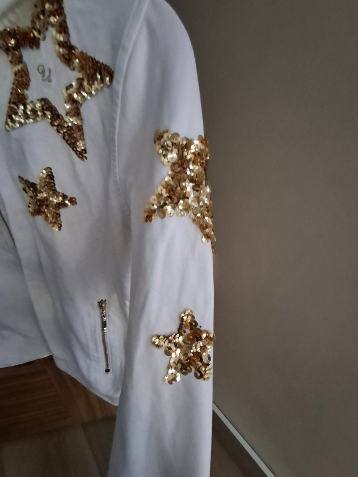 Kızlar için Parlak Payetli Fermuarlı Sweatshirt - Görsel 3