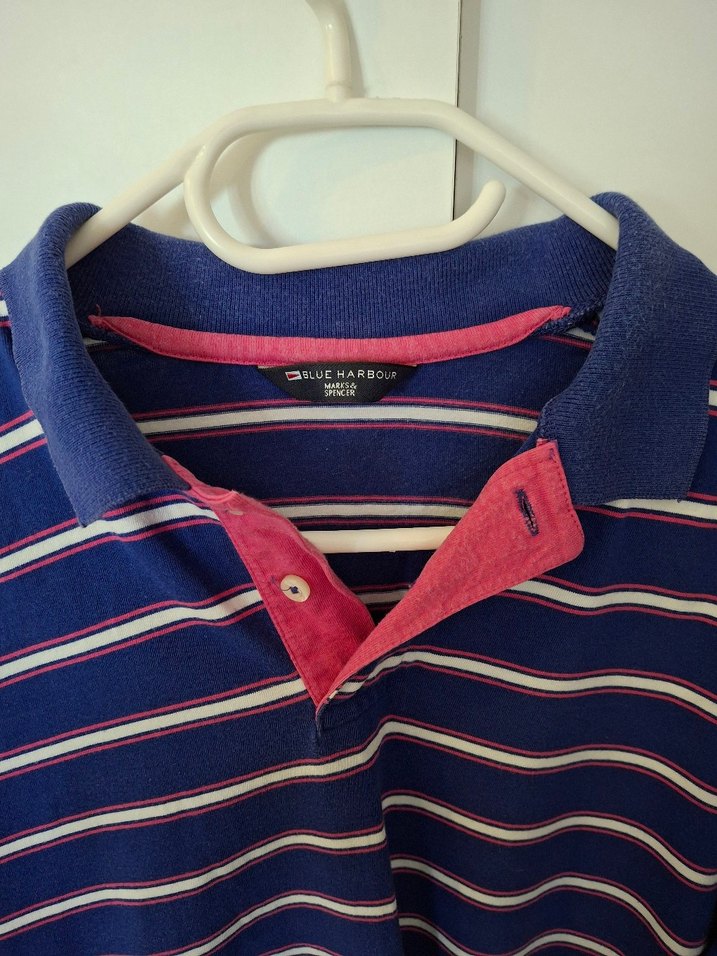 Düğmeli Mavi Erkek Polo Tişört - Görsel 2