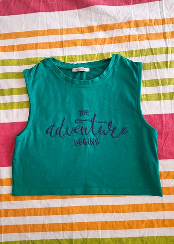 Collezione Turkuaz Crop Tisort Adventure Begins