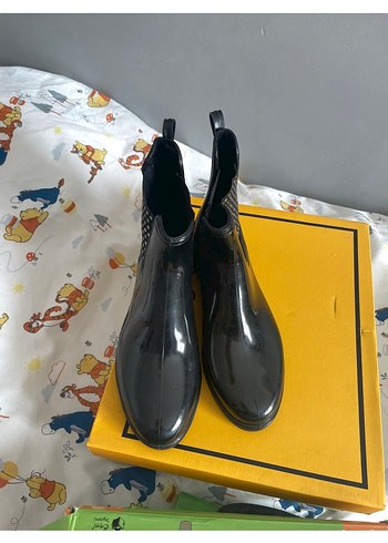 Yağmur çizmesi Siyah Tokalı Kadın Lastik Bot - Görsel 3