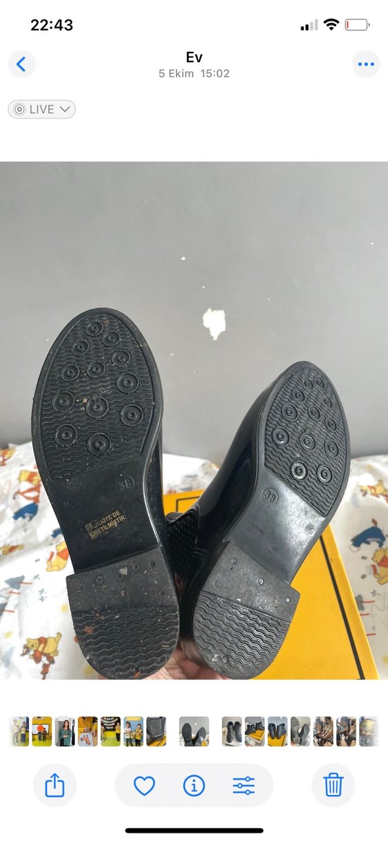 Yağmur çizmesi Siyah Tokalı Kadın Lastik Bot - Görsel 4