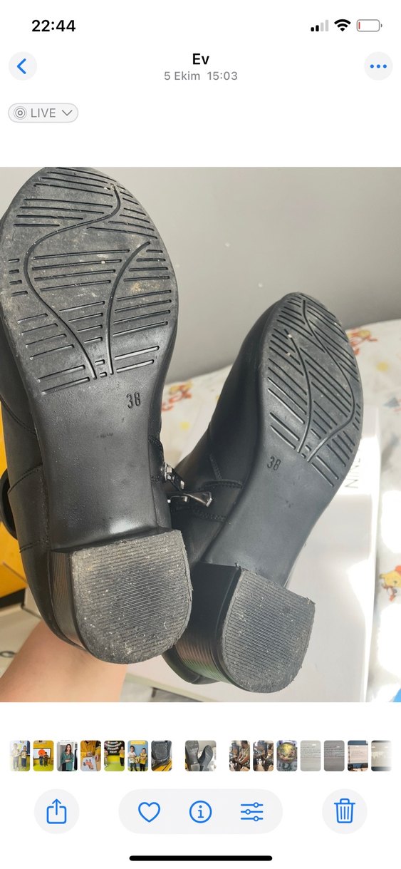 Hakiki deri tokalı  Siyah Deri Kadın Bot - Blok Topuk - Görsel 4