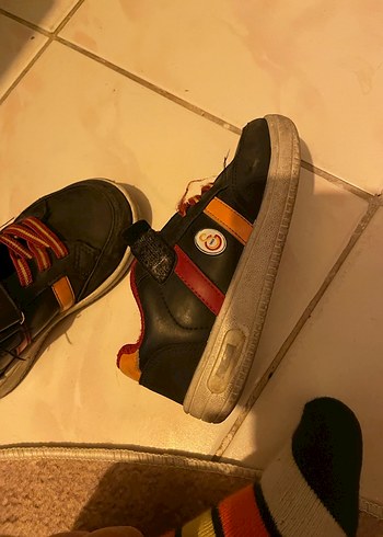 Işıklı Erkek  Çocuk Kırmızı Spor Ayakkabı Velcro - Görsel 4