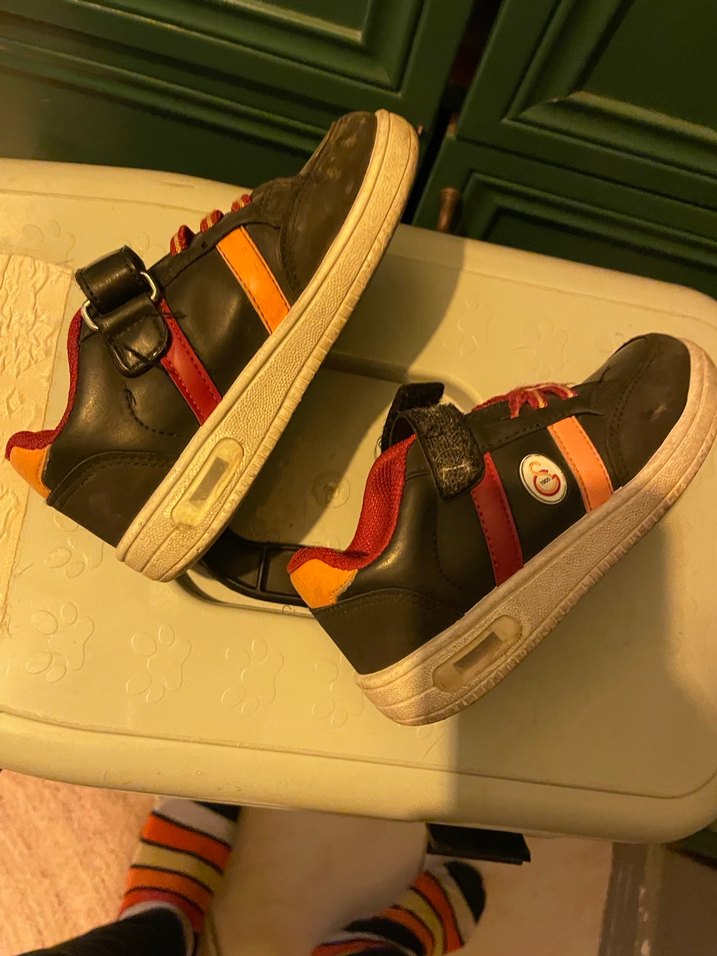 Işıklı Erkek  Çocuk Kırmızı Spor Ayakkabı Velcro - Görsel 5