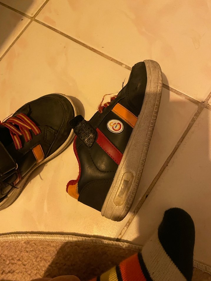 Işıklı Erkek  Çocuk Kırmızı Spor Ayakkabı Velcro - Görsel 4