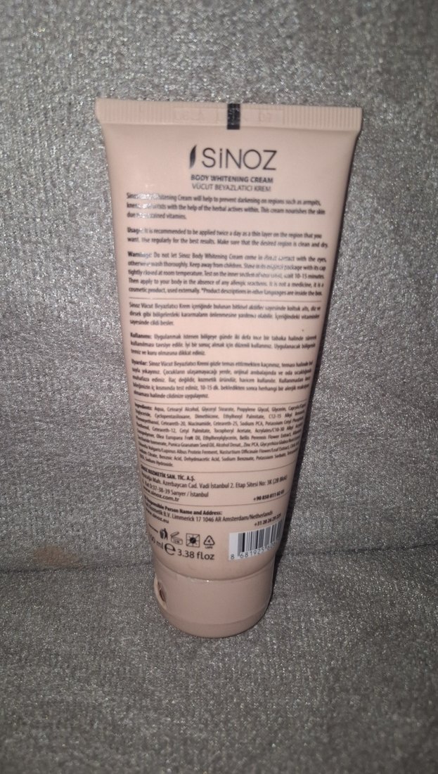 Sinoz Vücut Beyazlatıcı Krem 100 ml - Görsel 2