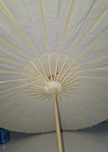 Bej Katlanabilir Ahşap ŞEMSİYE - Görsel 5