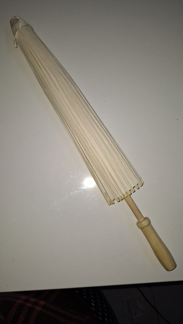 Bej Katlanabilir Ahşap ŞEMSİYE - Görsel 3