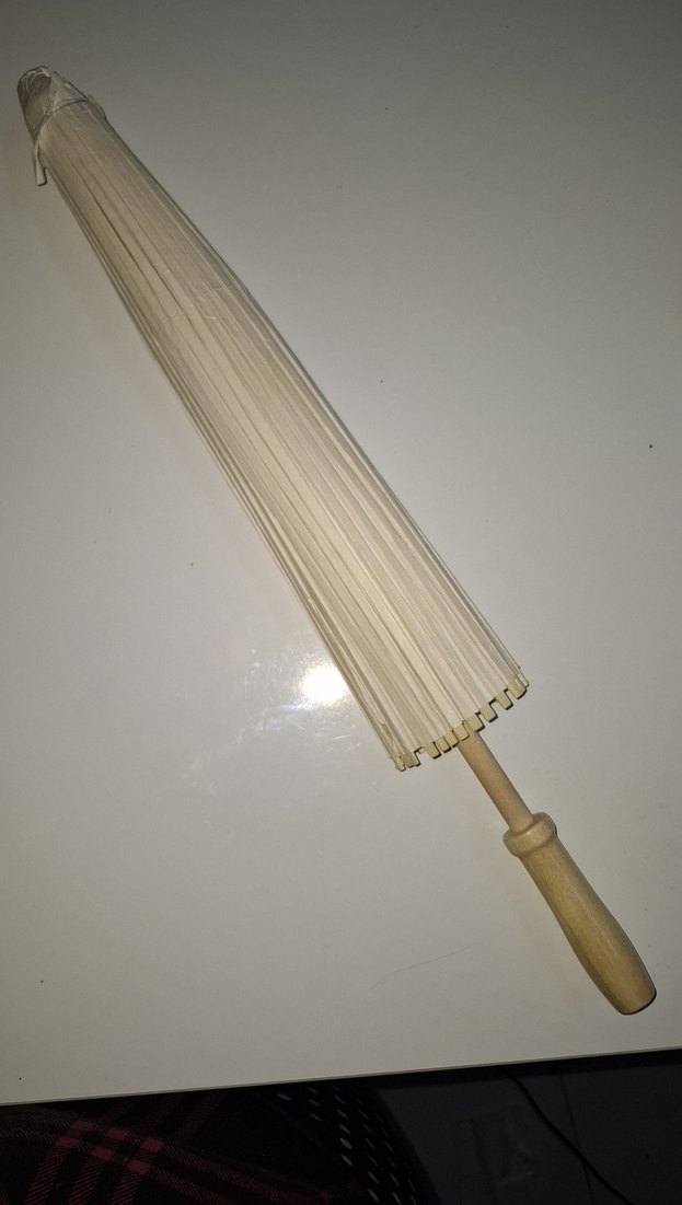 Bej Katlanabilir Ahşap ŞEMSİYE - Görsel 2