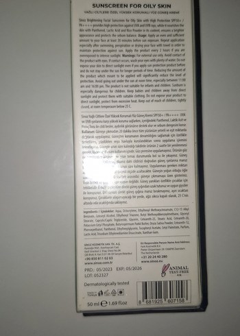Sinoz Yağlı Ciltler için SPF50 Güneş Kremi - Görsel 4