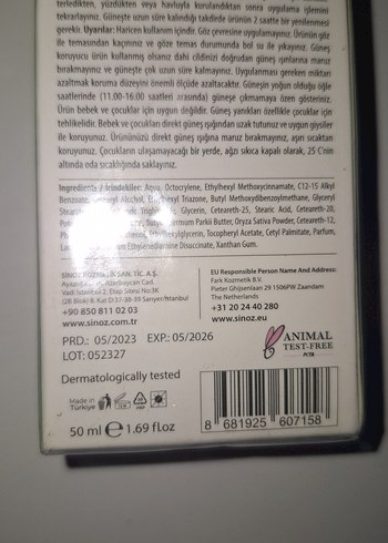 Sinoz Yağlı Ciltler için SPF50 Güneş Kremi - Görsel 5