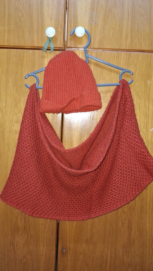 TURUNCU Örgü Bere ve Boyunluk Seti - Görsel 2