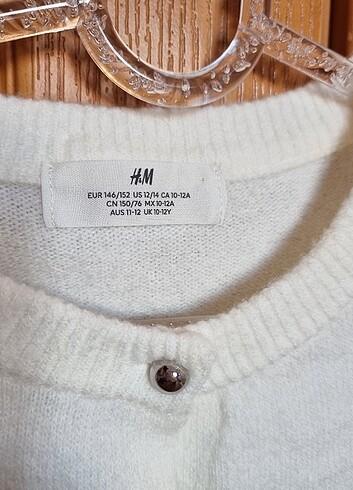 s Beden beyaz Renk H&M Kısa Kollu İnce Triko Hırka
