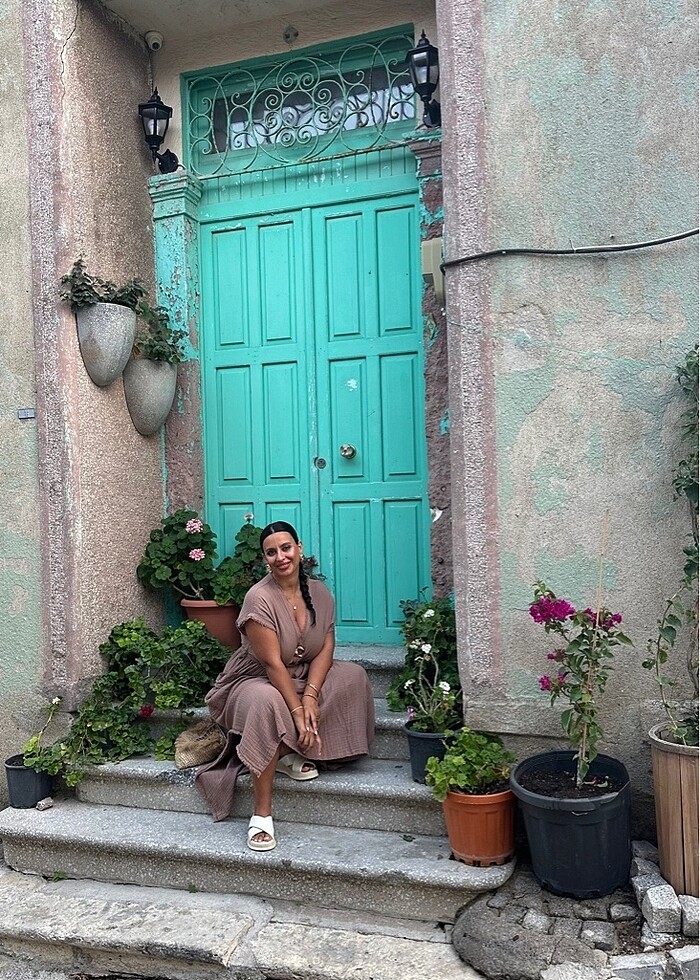 Müslin kumaş vizon kahve elbise - Görsel 4