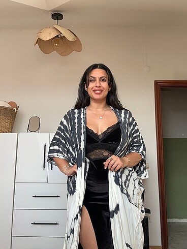 Bali?den alınmış cepli kimono - Görsel 5