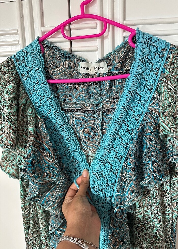 İspanyadan alındı,ipek,etnik uzun elbise - Görsel 3