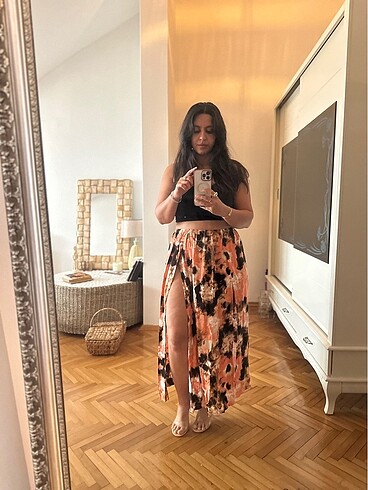 Flow by Saba Tümer çift yırtmaç etek - Görsel 5