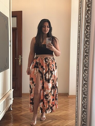 Flow by Saba Tümer çift yırtmaç etek - Görsel 7