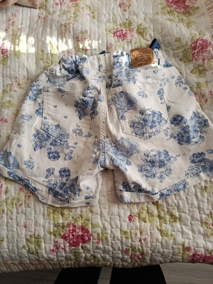 Bohem Çiçek Desenli Pamuklu Kız Şortu - Görsel 4