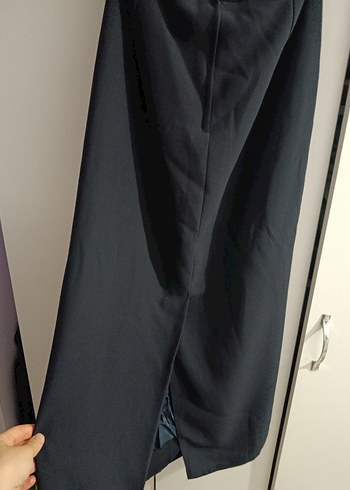 yırtmaçlı lacivert kalem Etek - Görsel 3