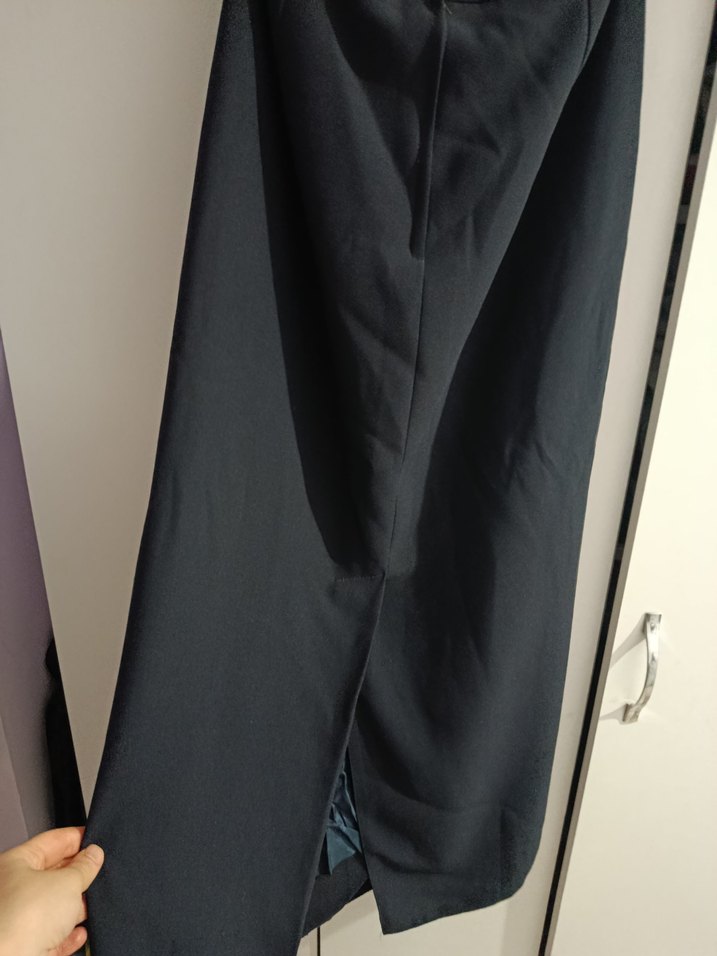 yırtmaçlı lacivert kalem  Etek - Görsel 3