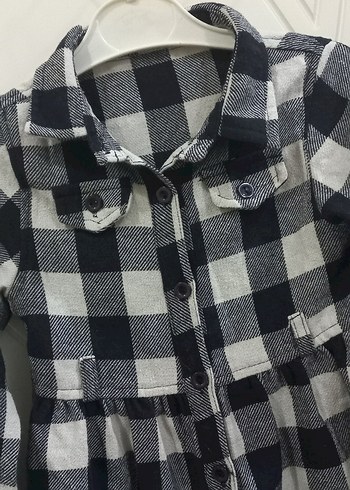 Kız Çocuk Gri Kareli Uzun Kollu Gömlek - Görsel 5