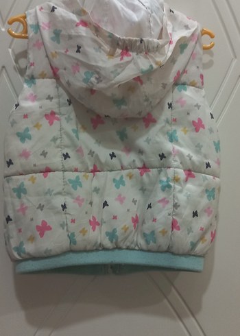 Kız Çocuk Desenli Kapüşonlu Yelek - Görsel 2