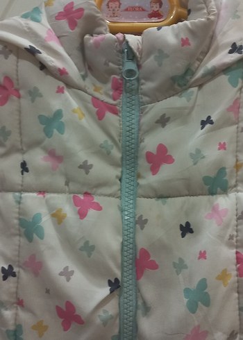 Kız Çocuk Desenli Kapüşonlu Yelek - Görsel 6