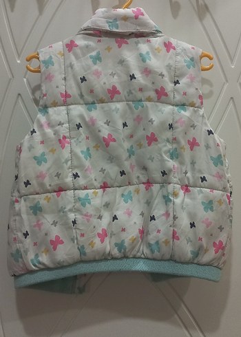 Kız Çocuk Desenli Kapüşonlu Yelek - Görsel 3