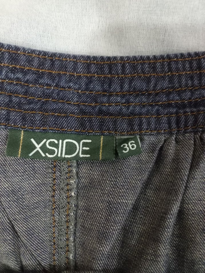 Düğmeli Kadın Kısa Kot Salopet - Görsel 2