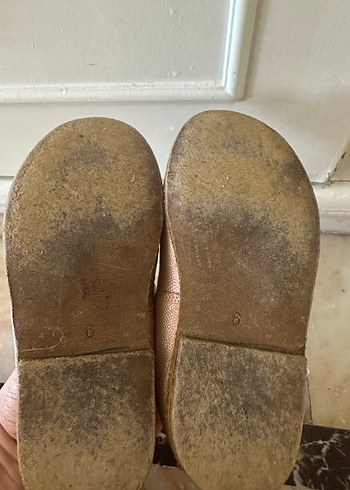 Kız Çocuk Parlak Bej Deri Tokalı Loafer yemeni hakiki deridir - Görsel 3