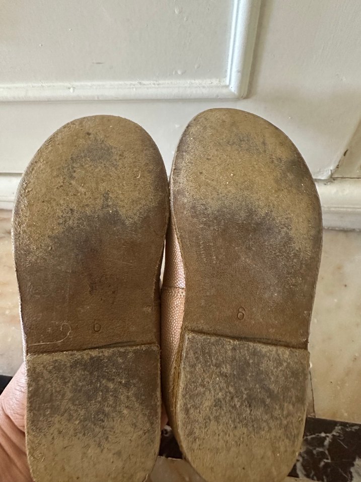 Kız Çocuk Parlak Bej Deri Tokalı Loafer yemeni hakiki deridir - Görsel 3