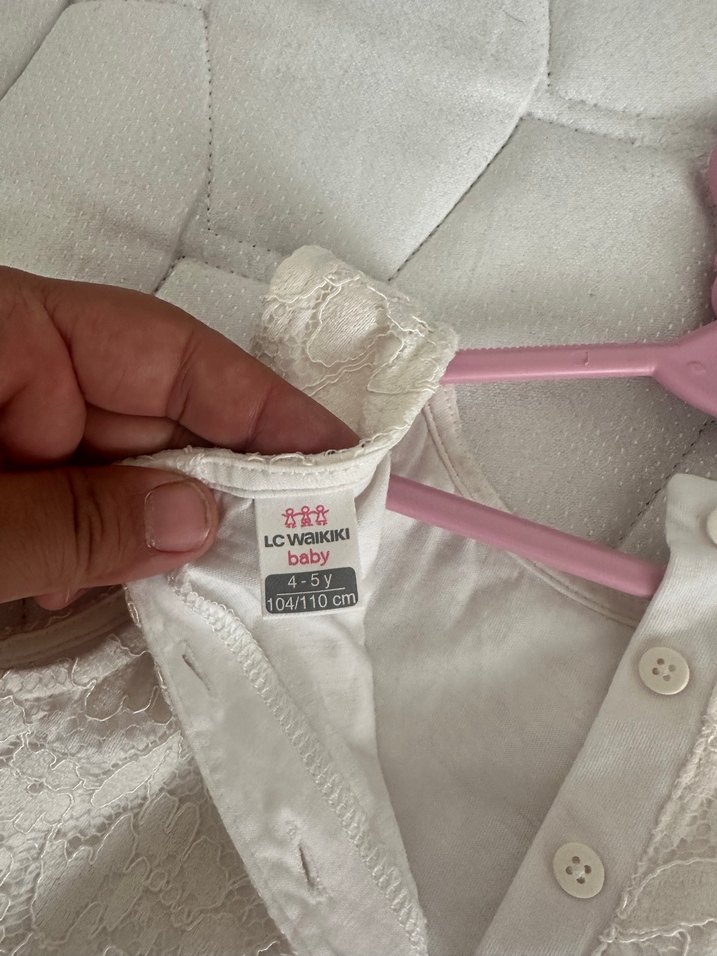 Dantel Detaylı Kız Çocuk Beyaz Elbise kız çocuk güpür elbise - Görsel 2