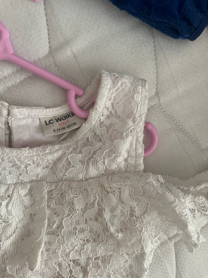 Beyaz Dantel Kız Çocuk Elbisesi - Görsel 3