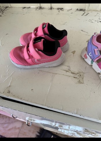 Kız Çocuk Pembe Cırt Cırtlı Spor Ayakkabı kızçocuk nike - Görsel 2