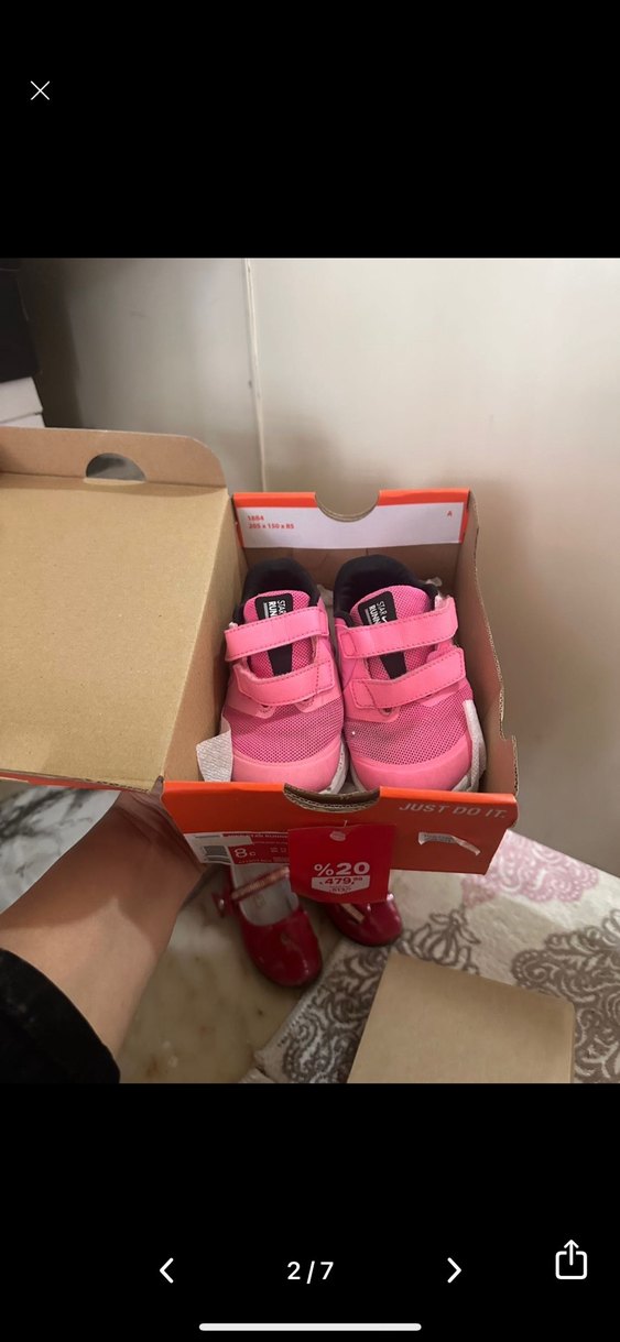 Kız Çocuk Pembe Cırt Cırtlı Spor Ayakkabı kızçocuk nike - Görsel 5