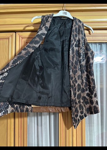 Yılan Desenli Uzun Kesim Kadın Yelek kadın deri yelek - Görsel 2