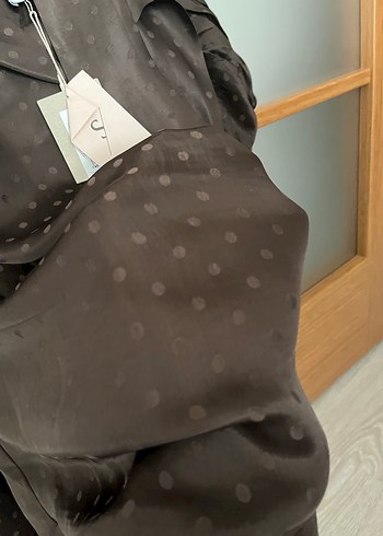 l Beden Setre Düğmeli Kahverengi Vintage Kadın Bluz
