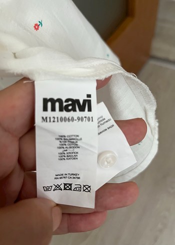 m Beden beyaz Renk Nakışlı Beyaz Kısa Kollu Kadın Gömlek