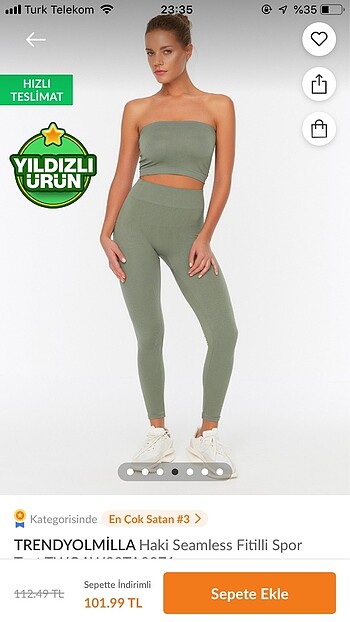s Beden Trendyolmilla Fitilli Tayt