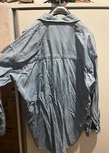 uzun kollu kot gomlek - Görsel 3