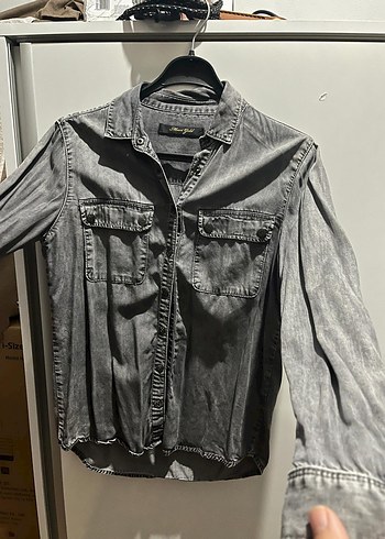 Gri kot gömlek - Görsel 2