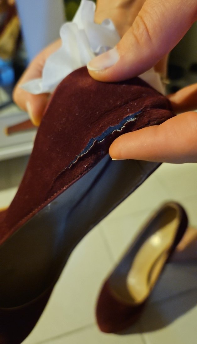 Bordo rengi Süet Platform Topuklu Ayakkabı - Görsel 4